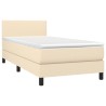 Sommier à lattes de lit avec matelas LED Crème 80x200cm Tissu 