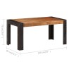 Table de salle à manger 160x80x76 cm Bois de manguier solide 