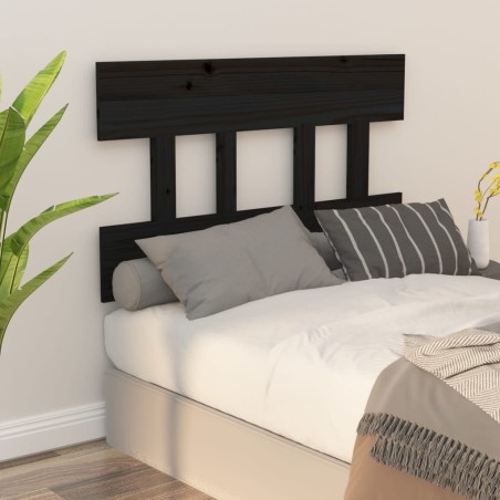 Tête de lit Noir 103,5x3x81 cm Bois massif de pin 