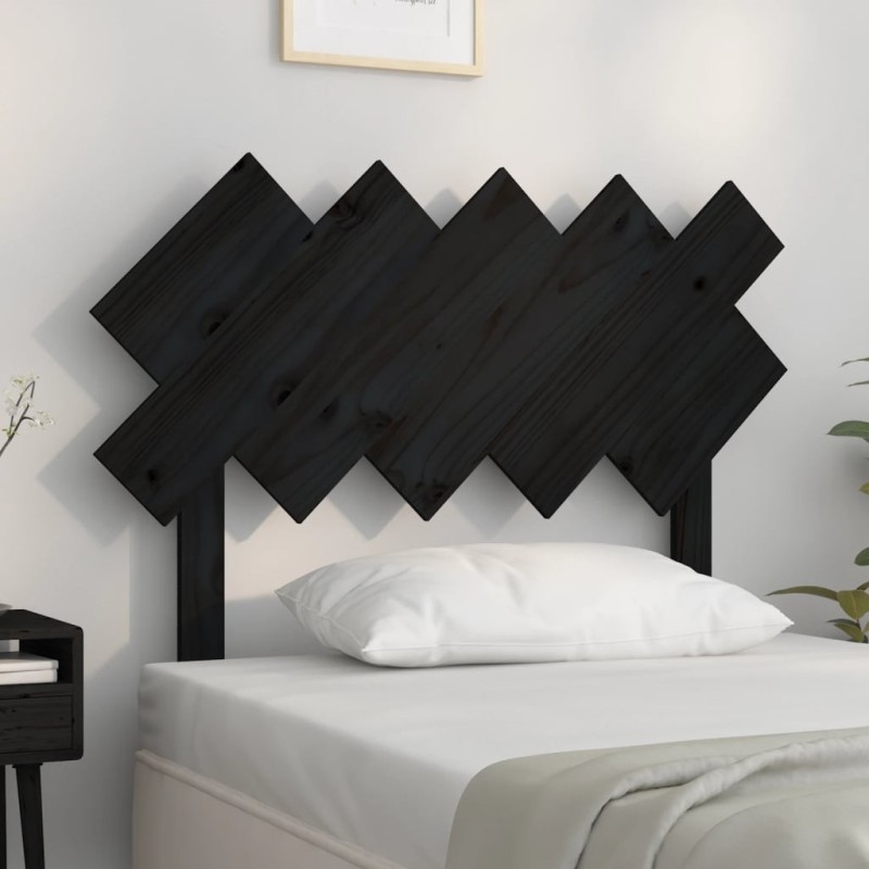 Tête de lit Noir 104x3x80,5 cm Bois massif de pin Tête de lit Noir 104x3x80,5 cm Bois massif de pin