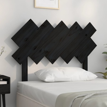 Tête de lit Noir 104x3x80,5 cm Bois massif de pin 