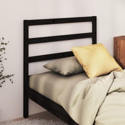Tête de lit Noir 106x4x100 cm Bois massif de pin 