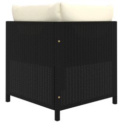 Salon de jardin 6 pcs avec coussins Résine tressée Noir 