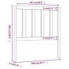 Tête de lit Gris 106x4x100 cm Bois massif de pin 