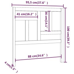 Tête de lit Marron miel 95,5x4x100 cm Bois massif de pin 