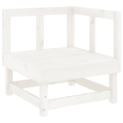 Salon de jardin 6 pcs Blanc Bois de pin massif 