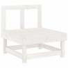 Salon de jardin 6 pcs Blanc Bois de pin massif 