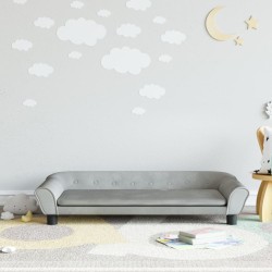 Canapé pour enfants gris clair 100x50x26 cm velours 