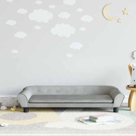 Canapé pour enfants gris clair 100x50x26 cm velours 