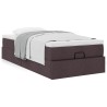 Cadre de lit ottoman avec matelas marron foncé 90x190 cm tissu 