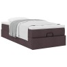 Cadre de lit ottoman avec matelas marron foncé 90x190 cm tissu 