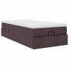 Cadre de lit ottoman avec matelas marron foncé 90x190 cm tissu 