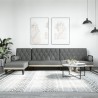Canapé-lit en forme de L gris foncé 260x140x70 cm tissu 