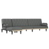 Canapé-lit en forme de L gris foncé 260x140x70 cm tissu 