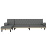 Canapé-lit en forme de L gris foncé 260x140x70 cm tissu 