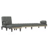 Canapé-lit en forme de L gris foncé 260x140x70 cm tissu 