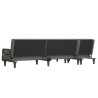 Canapé-lit en forme de L gris foncé 260x140x70 cm tissu 