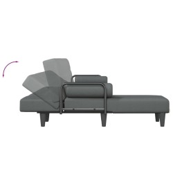 Canapé-lit en forme de L gris foncé 260x140x70 cm tissu 