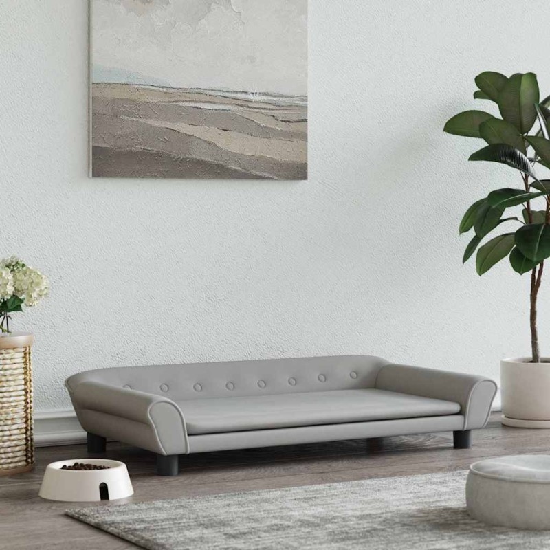 Lit pour chien gris clair 100x50x21 cm velours 