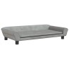 Lit pour chien gris clair 100x50x21 cm velours 