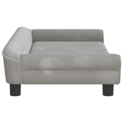 Lit pour chien gris clair 100x50x21 cm velours 