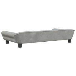 Lit pour chien gris clair 100x50x21 cm velours 