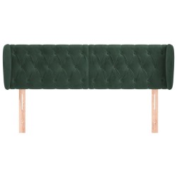 Tête de lit avec oreilles Vert foncé 147x23x78/88 cm Velours 