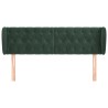 Tête de lit avec oreilles Vert foncé 147x23x78/88 cm Velours 