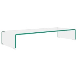 Meuble TV/pour moniteur 80x30x13 cm verre transparent 