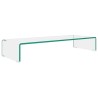 Meuble TV/pour moniteur 80x30x13 cm verre transparent 