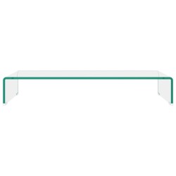 Meuble TV/pour moniteur 80x30x13 cm verre transparent 
