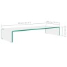 Meuble TV/pour moniteur 80x30x13 cm verre transparent 