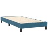 Sommier à lattes de lit et matelas bleu foncé 90x220 cm velours 
