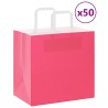 Sacs en papier 50 pcs avec poignées rose 26x17x25 cm 