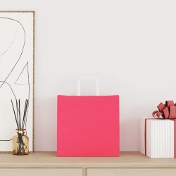 Sacs en papier 50 pcs avec poignées rose 26x17x25 cm 