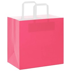 Sacs en papier 50 pcs avec poignées rose 26x17x25 cm 
