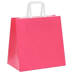 Sacs en papier 50 pcs avec poignées rose 26x17x25 cm 