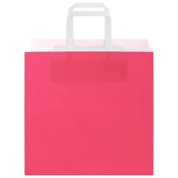 Sacs en papier 50 pcs avec poignées rose 26x17x25 cm 