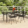 Ensemble à manger de jardin 5 pcs Noir Résine tressée 