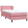 Sommier à lattes de lit avec matelas rose 100x220 cm velours 