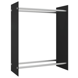 Portant de bois de chauffage Noir 80x35x100 cm Verre trempé 