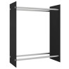Portant de bois de chauffage Noir 80x35x100 cm Verre trempé 