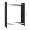 Portant de bois de chauffage Noir 80x35x100 cm Verre trempé 