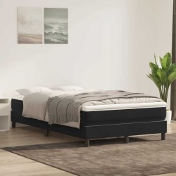 Sommier à lattes de lit avec matelas noir 120x210 cm velours 