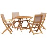 Ensemble à manger de jardin 5 pcs taupe tissu et bois massif 
