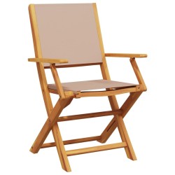 Ensemble à manger de jardin 5 pcs taupe tissu et bois massif 