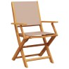 Ensemble à manger de jardin 5 pcs taupe tissu et bois massif 