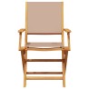 Ensemble à manger de jardin 5 pcs taupe tissu et bois massif 