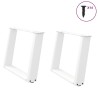 Pieds de table basse en U, 2 pièces, blanc, 70 x (42-43) cm, acier 