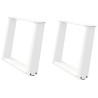 Pieds de table basse en U, 2 pièces, blanc, 70 x (42-43) cm, acier 